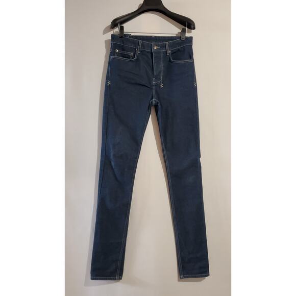 Ksubi Chitch Petrol Dark Wash Button Fly Tapered Jeans Mens Size 29 Embroidered - Picture 2 of 12
